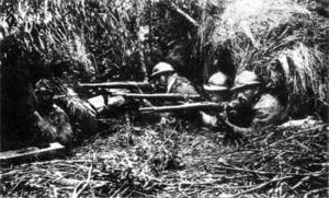 Aguardando ordem de fogo.  Constitucionalistas em 1932.