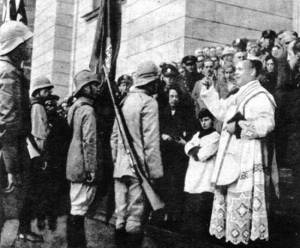 Soldados abençoados antes da partida.  Revolução Constitucionalista.