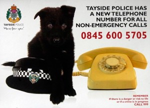Cartão postal da Pol�cia de Tayside, Escócia. 