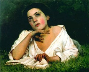 José Ferraz de Almeida Jr (Brasil,1850-1899) Moça com livro, 1879, MASP