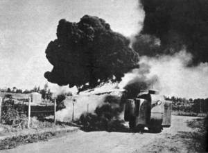Ataque de carro blindado das forças constitucionalistas.