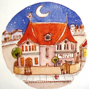 Ruazinha à noite, ilustração de Elisabeth Teixeira