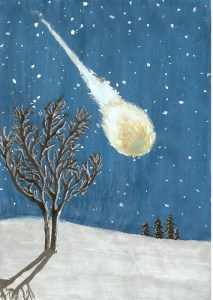 Estrela Cadente, desenho escolar de Cristina Ciurez (15 anos) aluna do curso médio na Romênia, 2008.