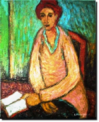 Adalberto Lutkemeyer (Brasil, RS) Mulher com livro, 1983