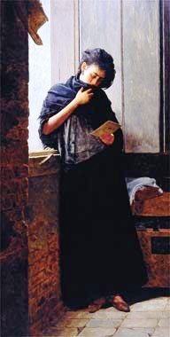 José Ferraz de Almeida Jr, (Brasil 1850-1899), Moça lendo carta