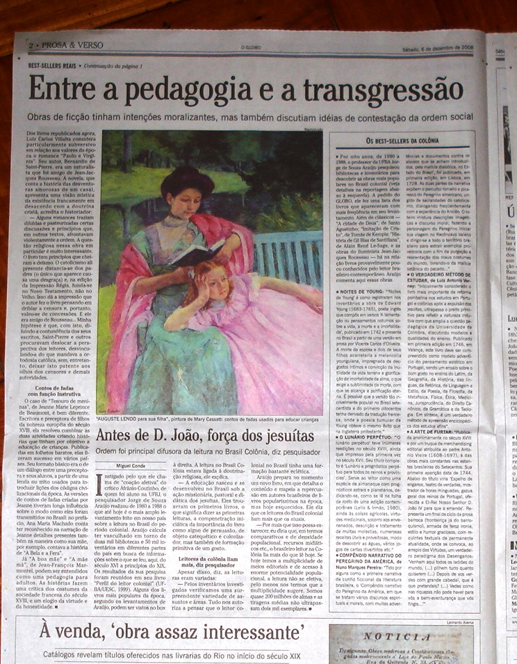 Página 2 do Caderno Prosa e Verso do Jornal O GLOBO