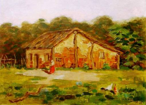 Edgard Oehlmeyer(1905-1967)Paisagem,1944osm, 35x44cm