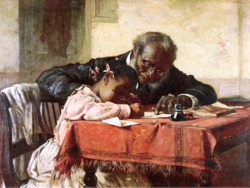 Harry Herman Roseland (EUA 1868-1950) The Writing Lesson