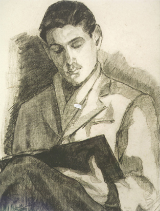 Arcangelo Ianelli, Leitura, 1945, desenho  a carvão, 55 x 43