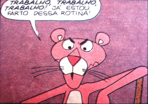 trabalho, pantera cor de rosa