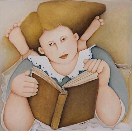 Inha Bastos (Brasil, 1949) Menina lendo, 2008, ost, 50x50