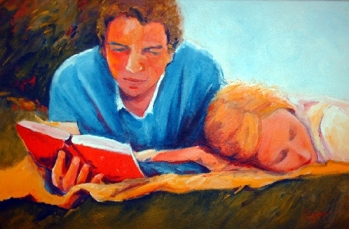 Karen Cooper, (EUA)Amantes dispuestos, acrst, 50x75cm