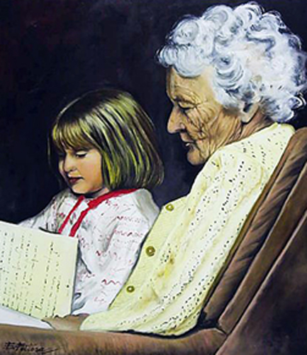 Eduardo [de sá] Feitosa, (santo andre,sp, 1957) Ensinando a ler, ost,50 x 60