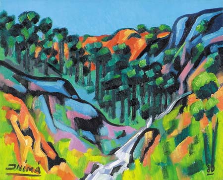 Inimá de Paula (1918-1999) Paisagem ESost - ass. cie - 1980 - 40x50 cm