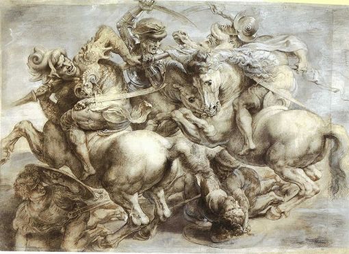 Leonardo, copia de Peter Paul Rubens, Arezzo_anghiari_Batalha