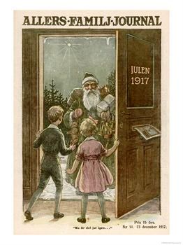 Santa-Visits-a-Swedish-Household-Not-Via-the-Chimney-But-Presenting-Himself-at-the-Front-Door-Posters