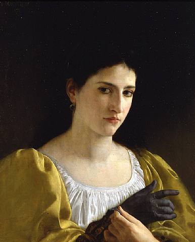 Adolphe William Bouguereau, (França, 1825-1905) Senhora com luva,1870,ost