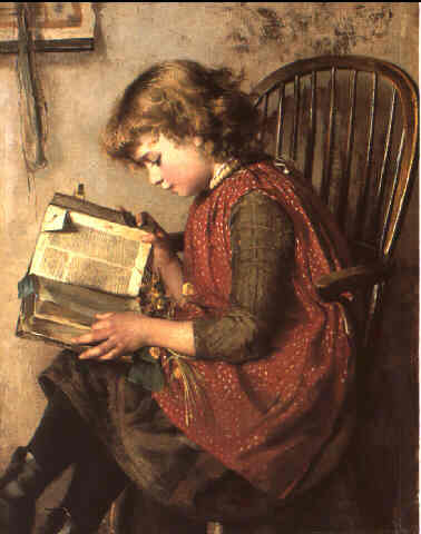 Charlotte Weeks,(GB) menina pequena lendo, 1890,ost, 91x74