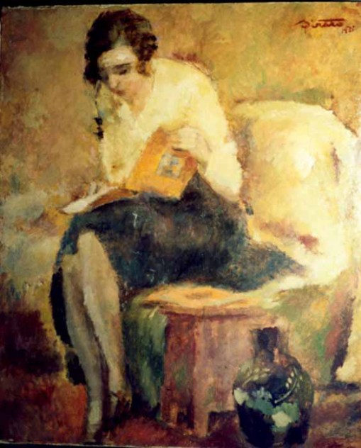 Francisc Şirato,(Romania) mulher sentada, ost, 60x50, Museu Municipal de Bucareste