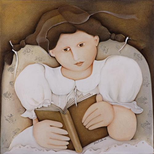 Inha Bastos, Menina de Tranças, ost, 2008, 50x50cm