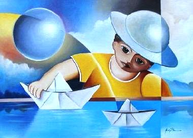 Marcio Pita, Barquinhos de papel, ost 50 x 70