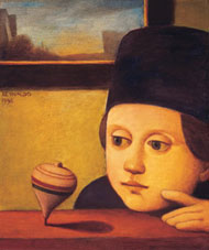 Reynaldo Fonseca, Menino com peão, oschapamadeira,46x37, 1996