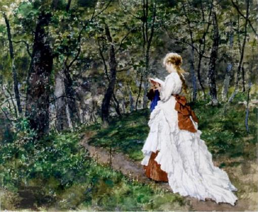 Ferdinand Heilbuth (França, 1826-1889)aquarela com guache,24 x 33 cm