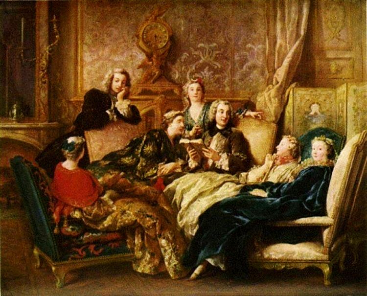 Jean-François de Troy, Reading from Molière, ca.1728