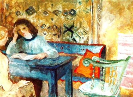 Istvan Szonyi (1894-1960) Hungria Amigas,1943 Tempera Museu zebegeny