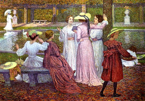 Uma leitura no jardim, 1902, Theo van Rysselberghe