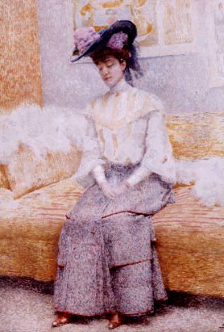 Belmmiro de Almeida, (brasil 1858-1935) Amuada,oleosobremadeira,33x41, pontilhista, museu mariano procópio, mg