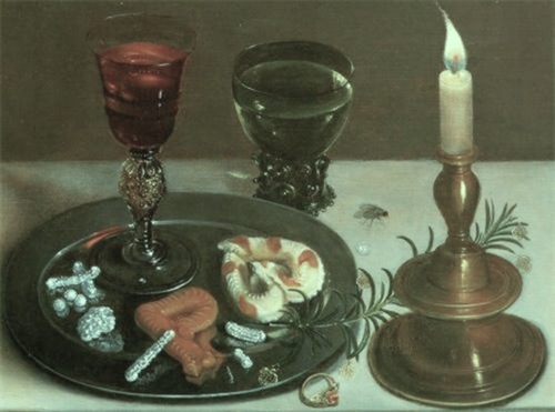 Clara Peeters 1594 - 1589- 1657 nature morte au verre vénitien et à la chandelle 1607