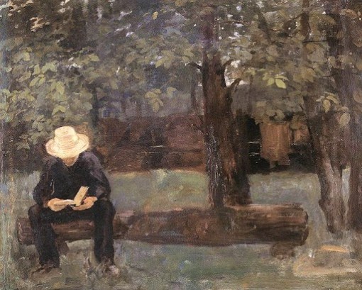 Károly Ferenczy, Man Sitting on a Log (1895, Hungarian National Gallery, 1895)