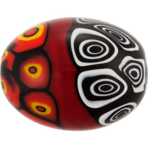 MURANO MILLE-OVAL-30X25-BLK-RED