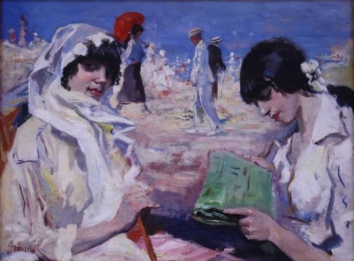 Gerardus Hendrik Grauss Elegant Ladies and Men at the Beach 1926
