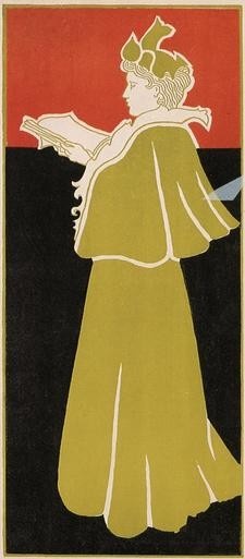 Woman with Magazine - c. 1897 - by Gisbert Combaz (1869-1941)