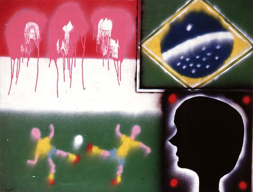 José Roberto Aguilar, Futebol III, 1966, spray sobre tela, 114 x 146, mac,usp