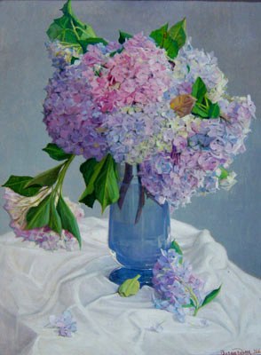 Bernardo de Souza Pereira (1895-1985) Hortênsias, 1966, ose, 67x51