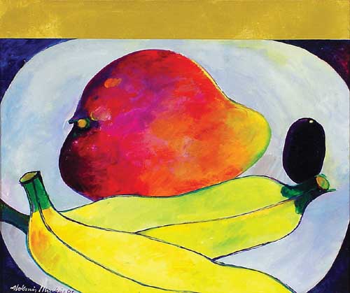 Aldemir Martins, Mangas e Bananas,ast, 1991, 46x55cm