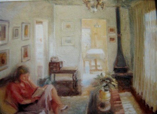 Erico Santos (Brasil) Sala de Estar, 1988, ost, 40x 50 cm, wwwericosantos.com