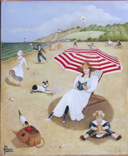 Foune, (França, 1927) O parassol, 46x38 cm,