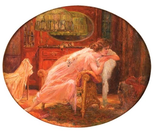 Antônio Rocco,Pensativa,ost,. 50 x 60 cm