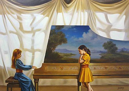 Cláudio Dantas ( Brasil, contemporâneo) Sonata em sol, 2010, ost, 70 x 100