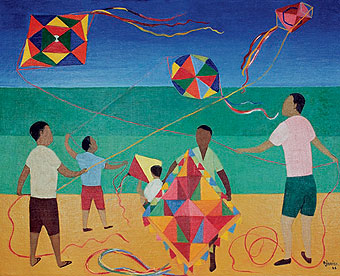 DJANIRA da Motta e Silva, Meninos com Pipa, 1966,ost,65 x 81 cm