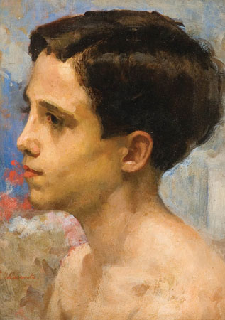 ELISEU VISCONTI (1866 - 1944)Retrato de Julinho, c1927,osm, 35 x 24 cm