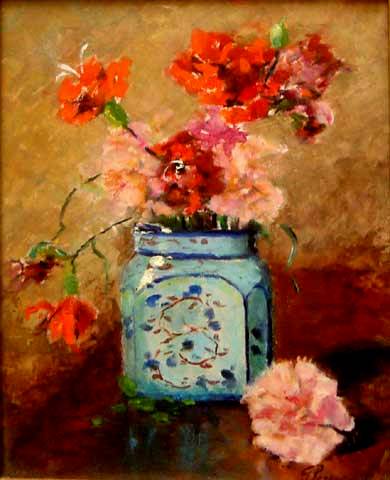 Giuseppe Perissinoto(1881-1965)Vaso de flores,sd,ost,30 x 24 cm