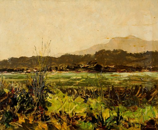 HEITOR DE PINHO - (1897 - 1968)Paisagem - óleo sobre eucatex - 34 x 41 cm