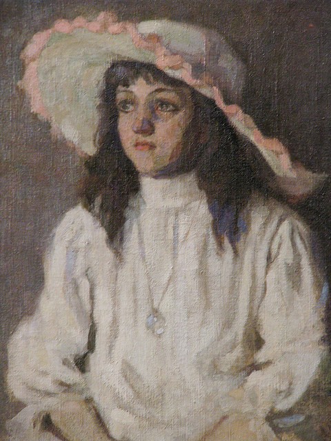TulioMugnaini,(Brasil, 1895-1975) Menina de Chapéu,óleo sobre tela, 64 x 47 cm 1916, PESP