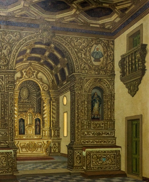 José LIMA, Interior de Igreja, OST, Capela da Ordem III de S. Francisco, Olinda, PE, 1972, 60x73cm,