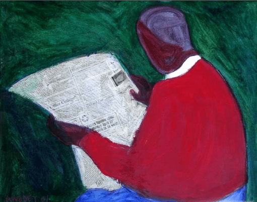 Marc Awodey,(EUA, Michigam 1960) newspaper reader